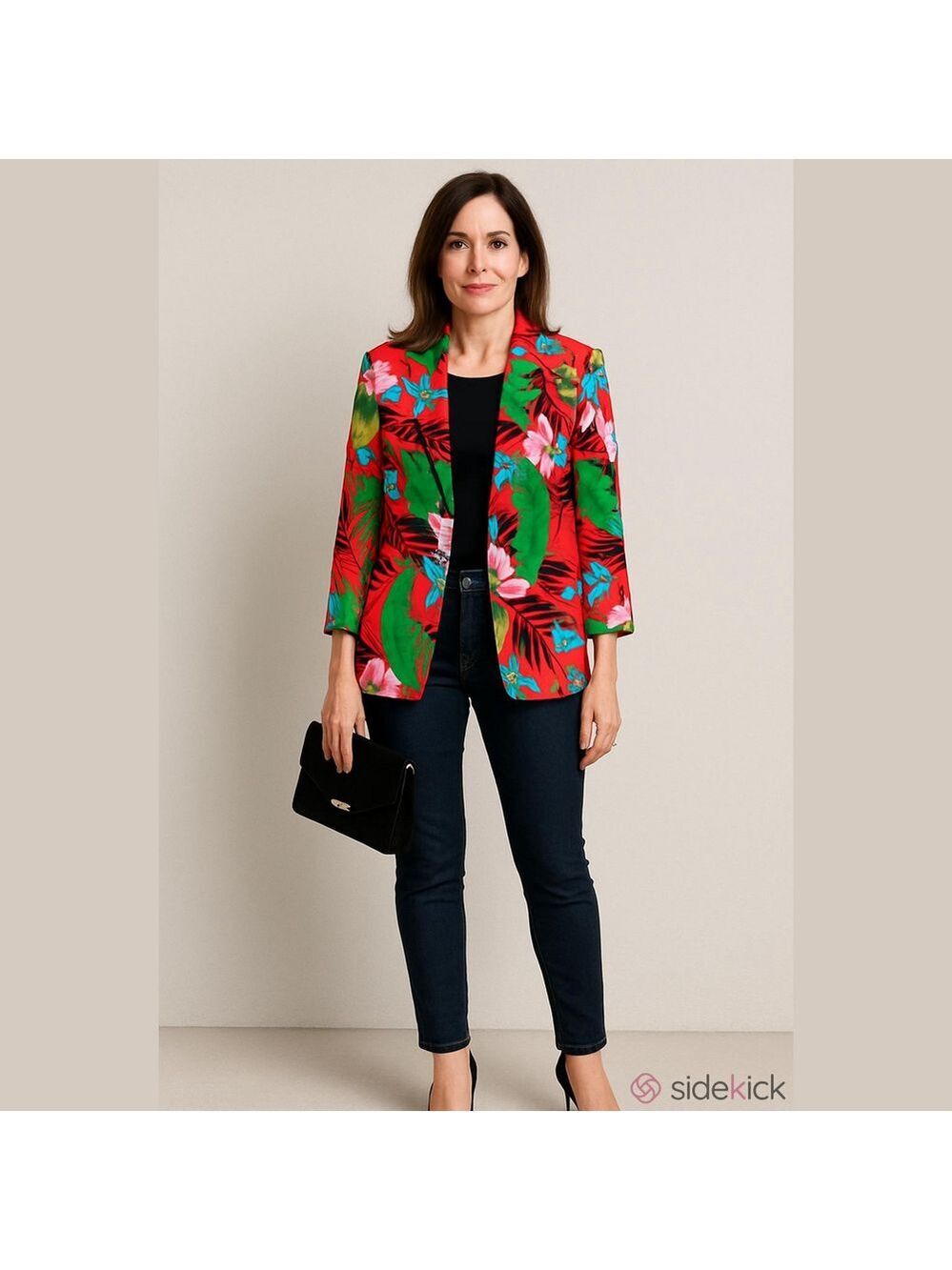 Vintage 80's Polynesian Print Vibrant Oversized ResortwearStreetwear Blazer